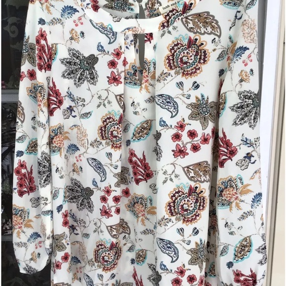 FAITH and JOY Los Angeles Woman Open sleeve paisley Tunic Top Blouse ~ Size L. - Picture 4 of 9